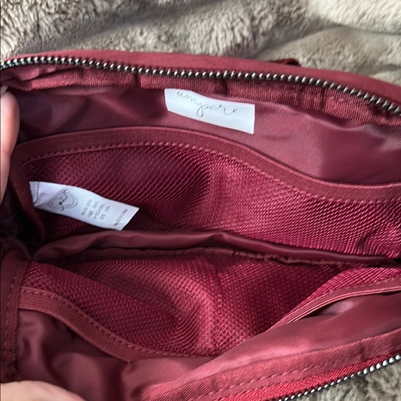 Wine Vegan Leather Fanny Pack with Zipper Closure - Picture 6 of 8